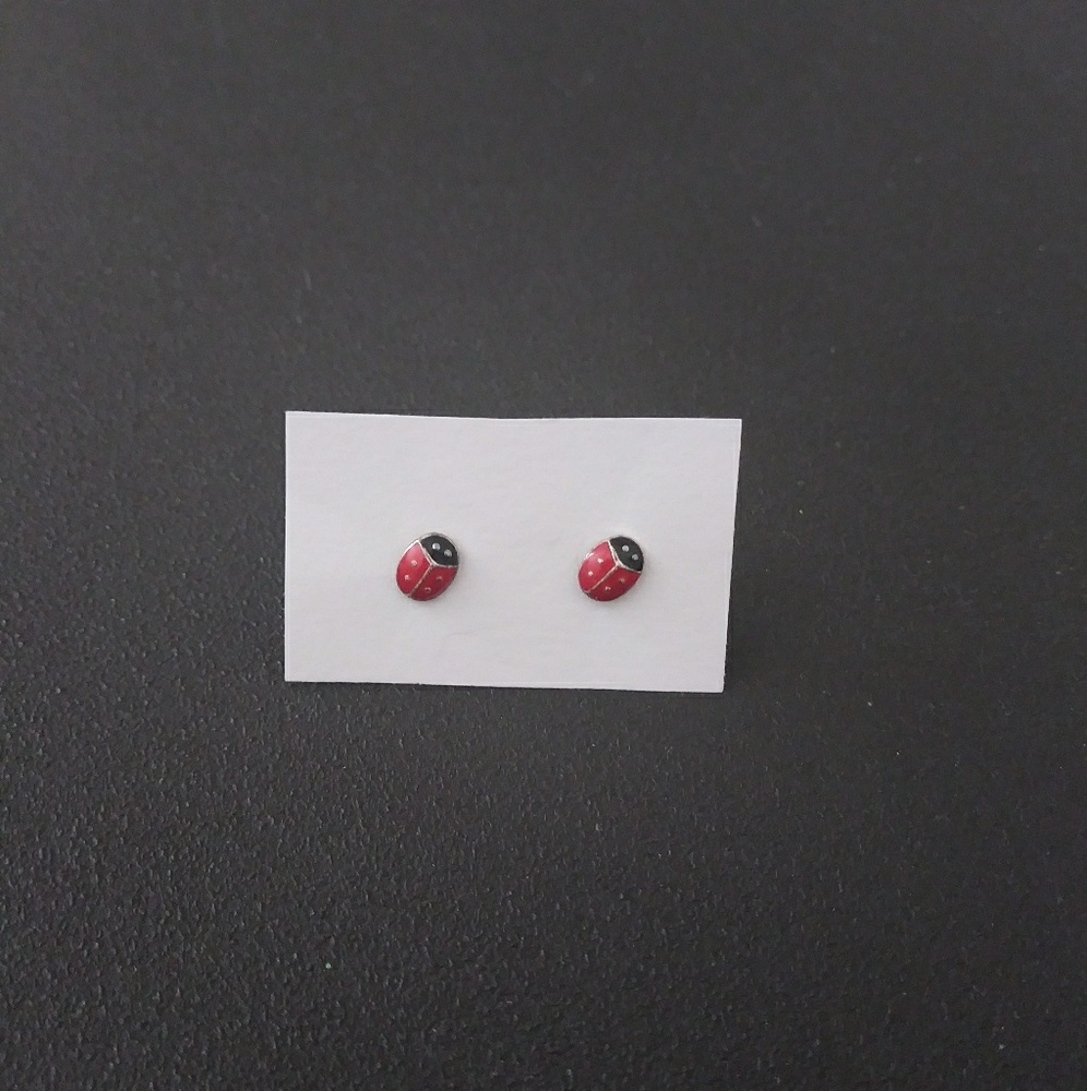 Ladybug stud earrings